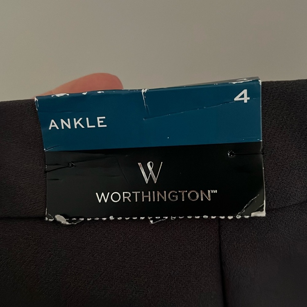 WORTHINGTON Carbon Gray Zip Pocket, Skinny, Ankle Work Pants, Sz 4, NWT. - Picture 6 of 7